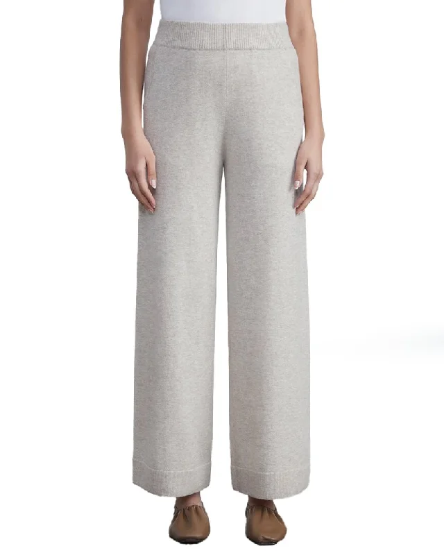 Lafayette 148 New York Pull On Wool & Cashmere-Blend Wide Leg Pant Comfortable Wide-Leg Pants
