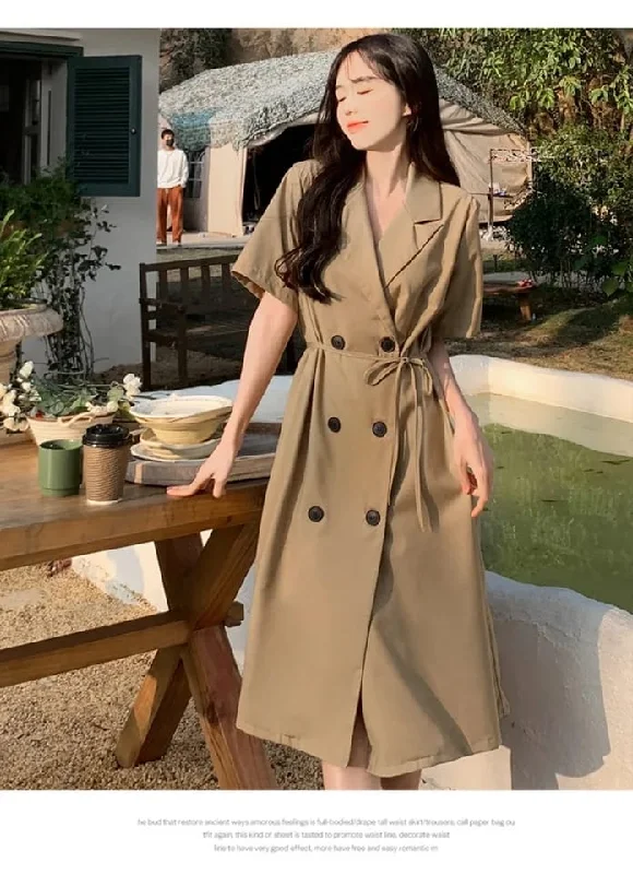 Women's Dresses Turtleneck Above Knee Mini Dress L 416880 Comfortable Linen Mini Dress