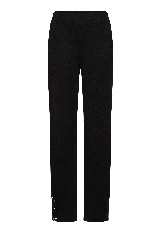 Marlene Wool Blend Pants | Black 78873-018 Trendy Palazzo Pants