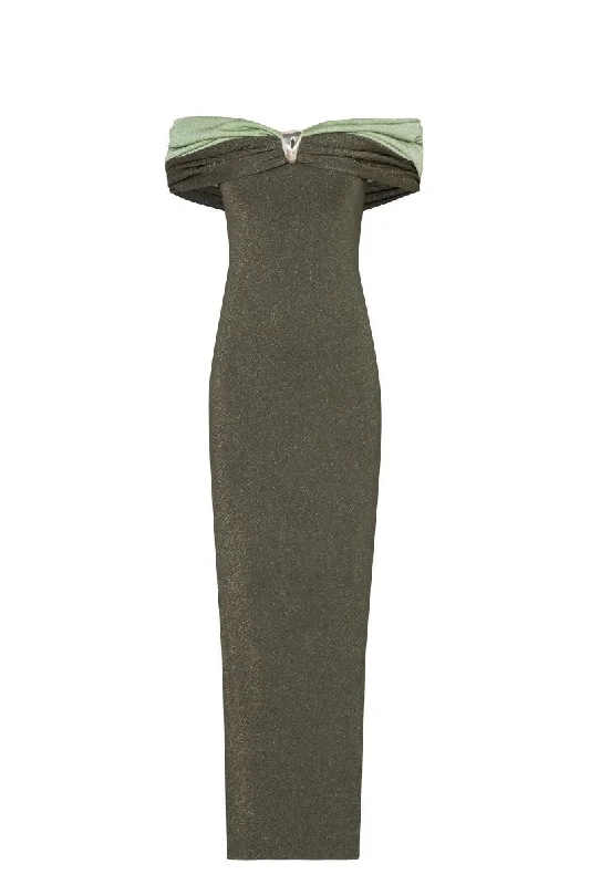 SENDAI DRESS IN OLIVES Maxi Flowy Bohemian