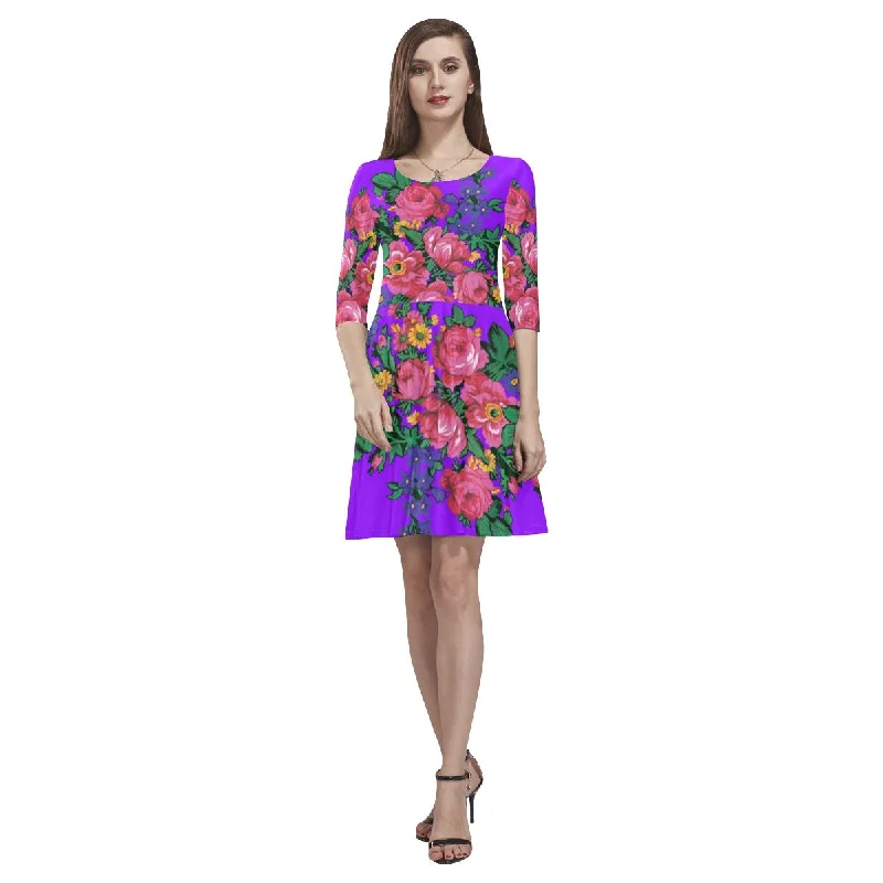Kokum's Revenge-Lilac Tethys Half-Sleeve Skater Dress Tunics Custom made