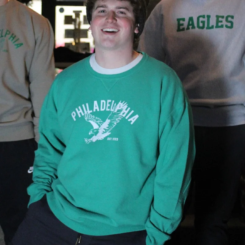 Philadelphia Birds Garment-Dyed Crewneck Sweatshirt Hoodie with High Neck Warm Protective