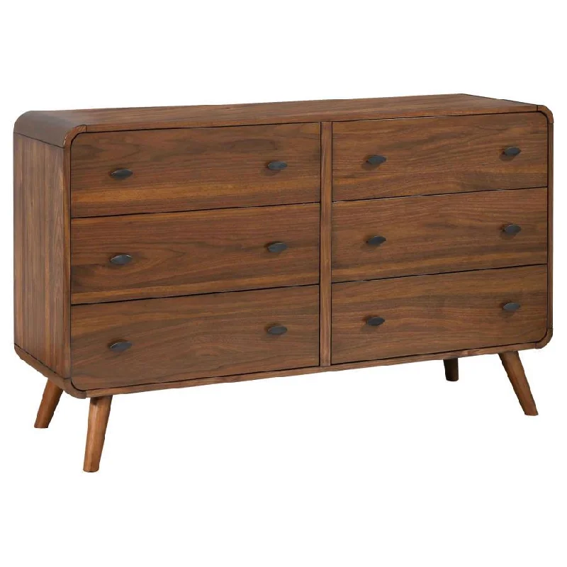 Robyn - 6-Drawer Dresser - Dark Walnut Tunics Travel practical