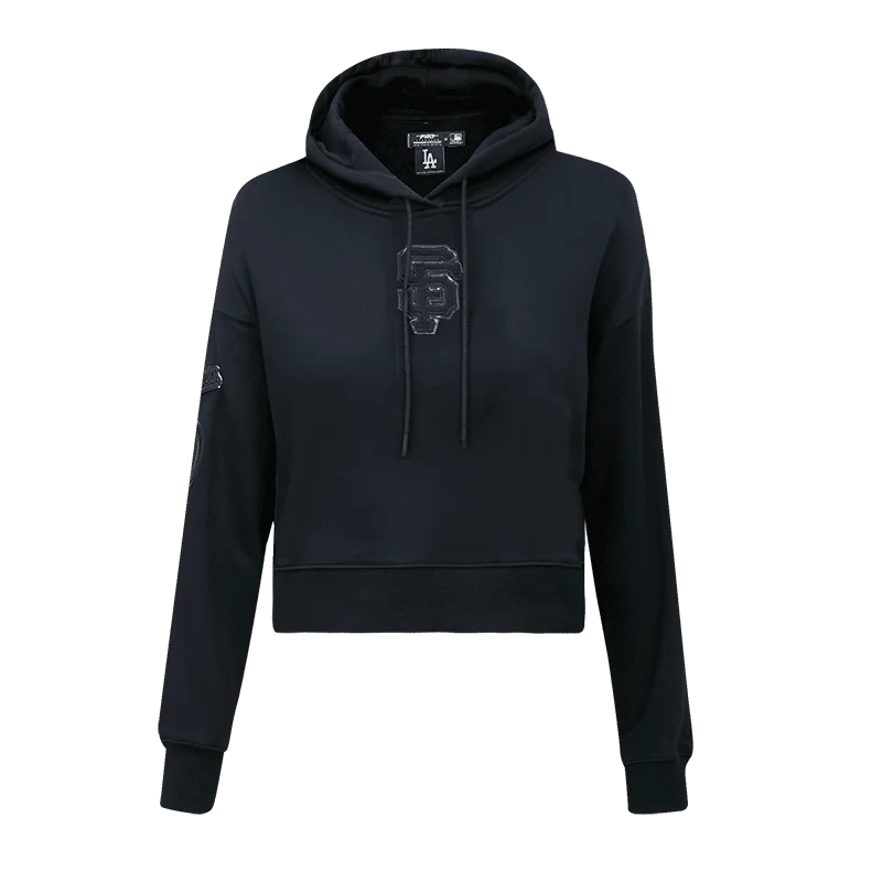 SUDADERA MLB SAN FRANCISCO GIANTS TRIPLE BLACK CROPPED PO HOODIE PARA MUJER Hoodie with Pattern Geometric Abstract SUDADERA MLB SAN FRANCISCO GIANTS TRIPLE BLACK CROPPED PO HOODIE PARA MUJER Hoodie with Pattern Geometric Abstract