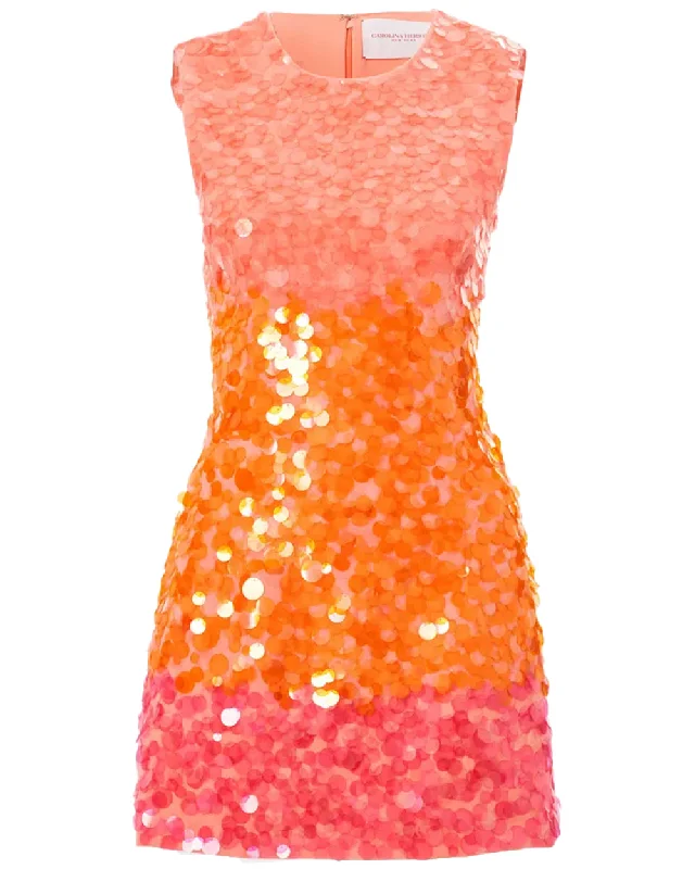 Sunset Sequin Embellished Mini Dress Fashionable Mini Dress with Slits