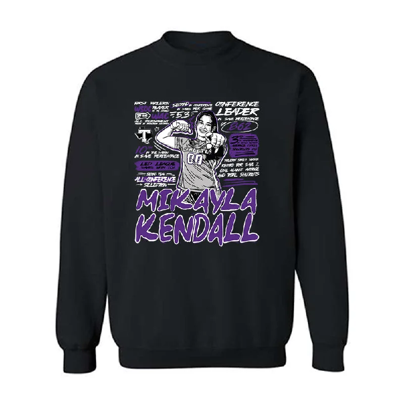 Tarleton State - NCAA Women's Soccer : Mikayla Kendall - Individual Caricature Crewneck Sweatshirt Hoodie with Half-Zip Sporty Casual