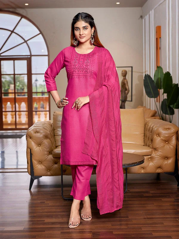 Women's Viscose Solid Flared Kurta Pant With Dupatta - Malishka Export Elegant Dress Pants