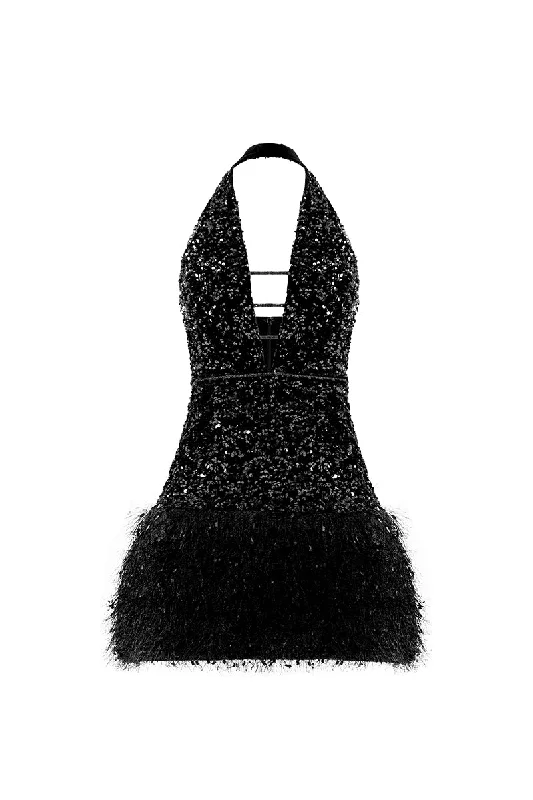 AMINA SPARKLING DRESS IN BLACK Tunics Cozy soft