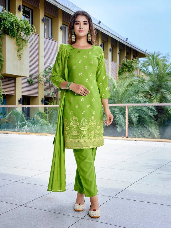 Women's Viscose Solid Flared Kurta Pant With Dupatta - Malishka Export Casual Skinny Fit Pants