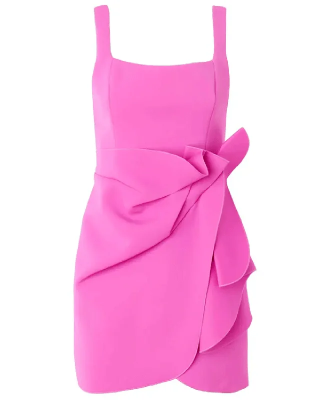 Fuchsia Hewton Mini Dress Stylish Ruffle Mini Dress