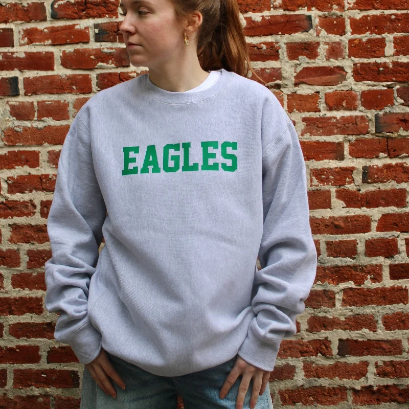 Eagles Premium Heavyweight Crewneck Sweatshirt Hoodie with Mock Neck Collared Structured