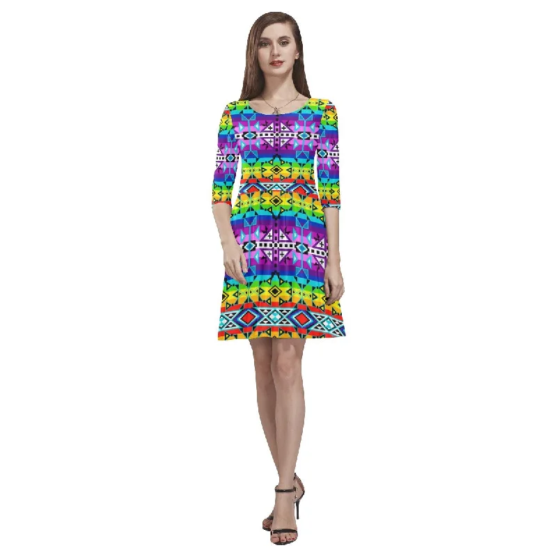 After the Rain Tethys Half-Sleeve Skater Dress Tunics Leisure comfortable
