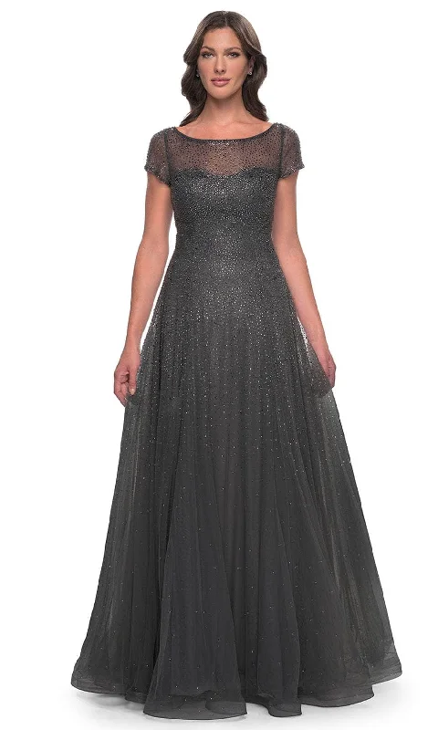 La Femme 30852 - Rhinestone A-Line Formal Dress Tunics Hiking breathable