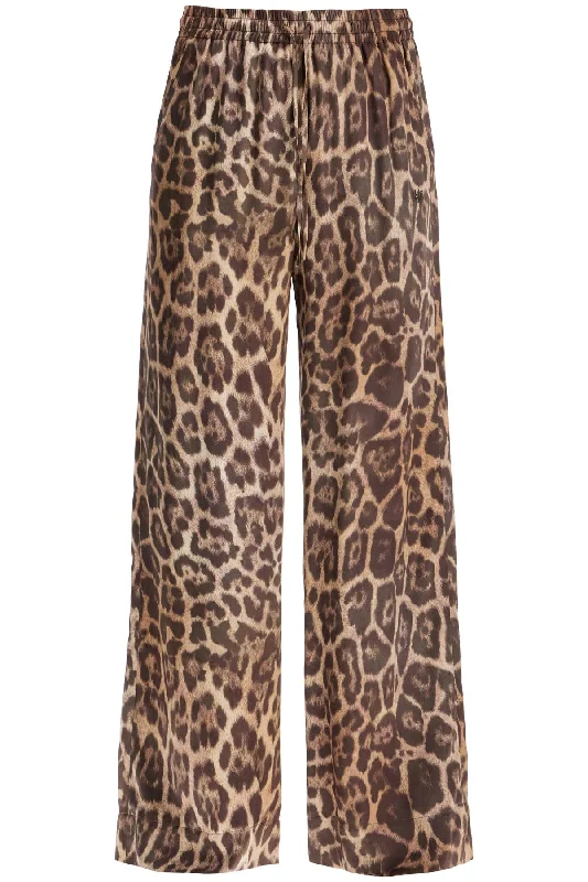 animal print pajama style pants 640198 3FS303 MULTICOLOR BROWN Classic Cropped Pants