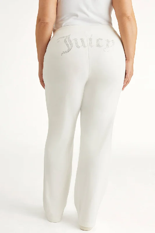 Plus-Size OG Big Bling Velour Track Pants Modern Skinny Pants