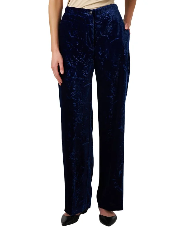Seventy Velvet Wide Leg Cashmere Pant Classic Straight-Leg Pants
