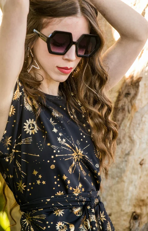 Celestial Tunic Top Mini Dress Cozy T-Shirt Mini Dress