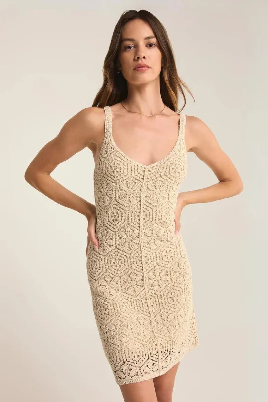 Allure Crochet Mini Dress Comfortable Smocked Mini Dress
