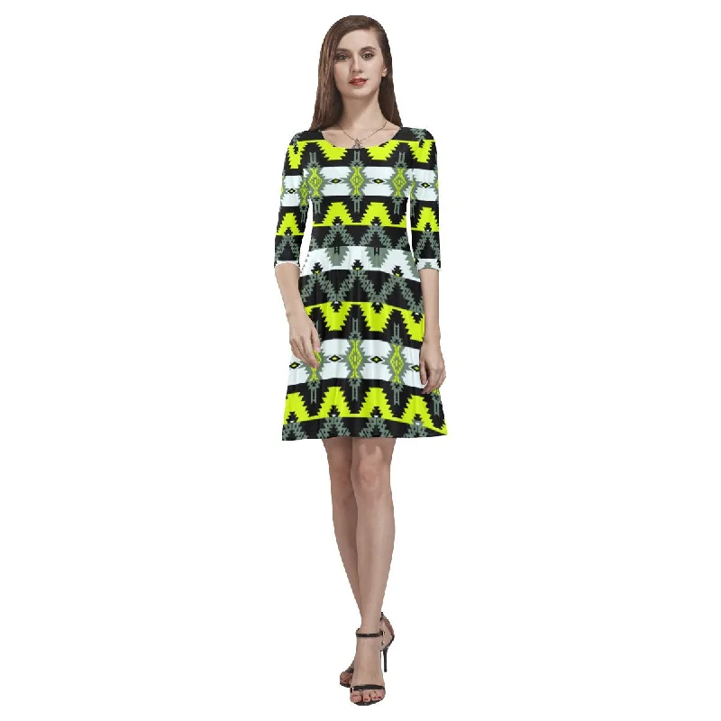Two Spirit Medicine Tethys Half-Sleeve Skater Dress Shift Classic Vintage