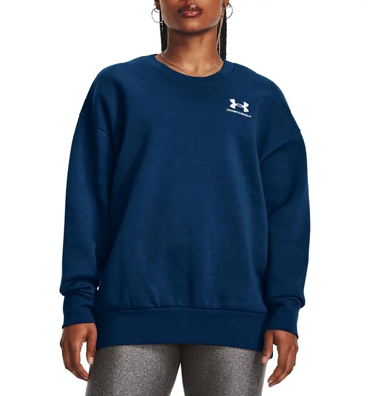 Under Armour Womens Essential Fleece Oversized Crewneck Sweatshirt Hoodie with Batwing Sleeves Loose Dramatic