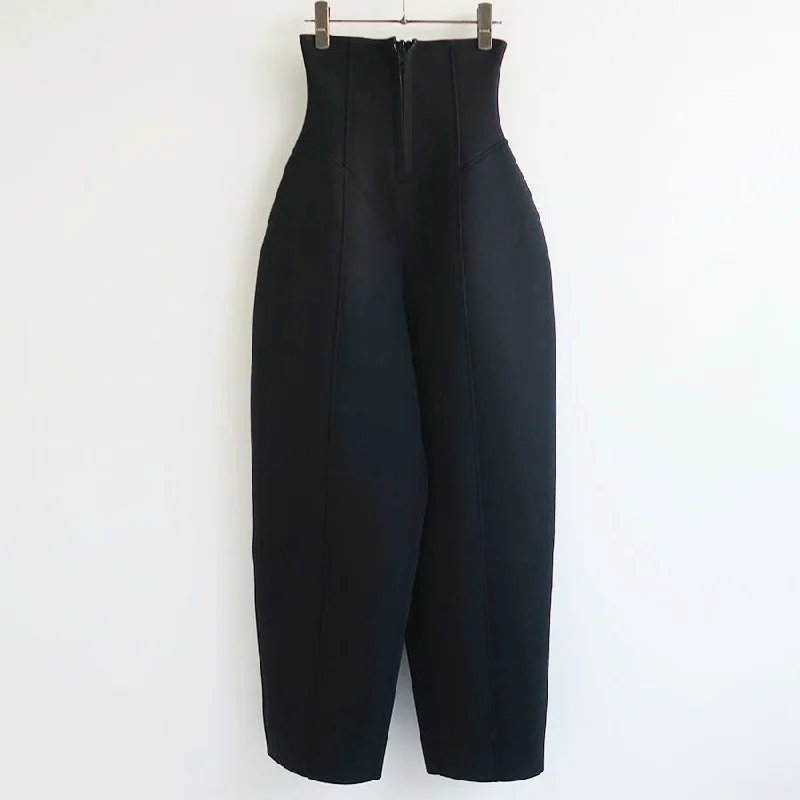【FUMIKA UCHIDA/フミカウチダ】 <br>URETHANE HIGH-WAIST PANTS <br>T-SW002 Elegant High-Waist Pants
