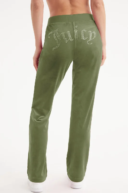 OG Big Bling Velour Track Pants Stylish Slim Trousers