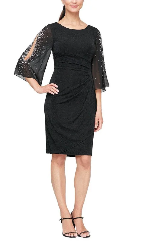 Alex Evenings 8227604 - Embellished Split Sleeve Cocktail Dress Tunics Seasonal trendy