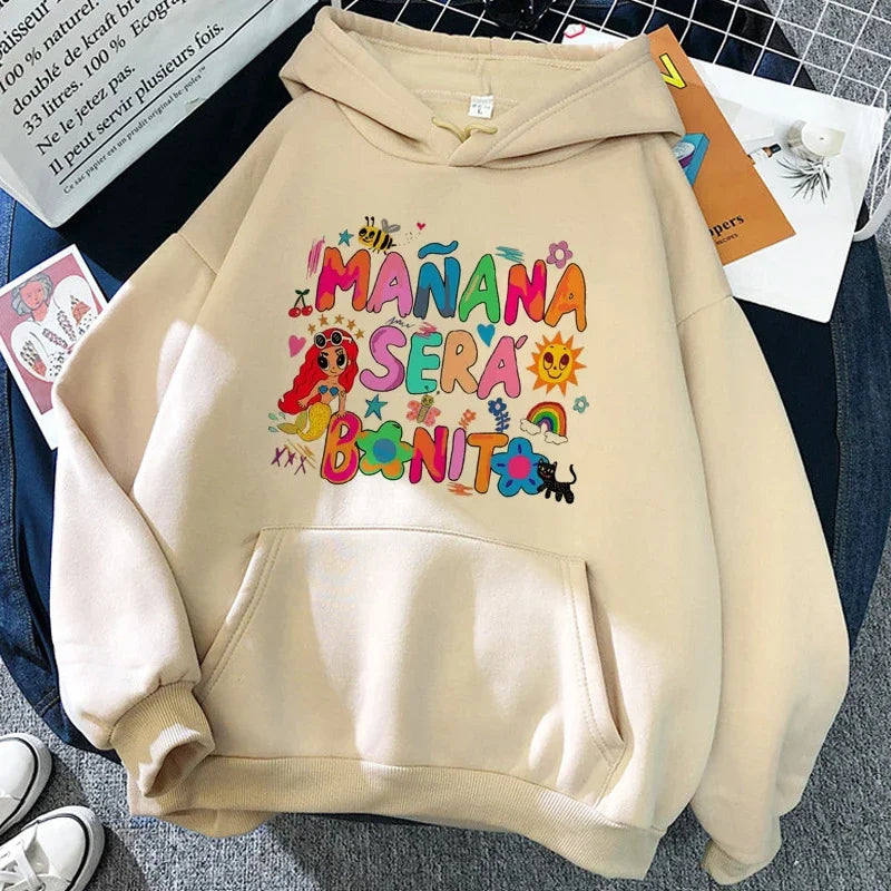 90s Y2k Sweatshirt Woman Hoodie Manana Sera Bonito Bichota Karol G Hoodies Women GraphicTrendy Clothing Streetwear Hoodie with Earth Tones Natural Calm