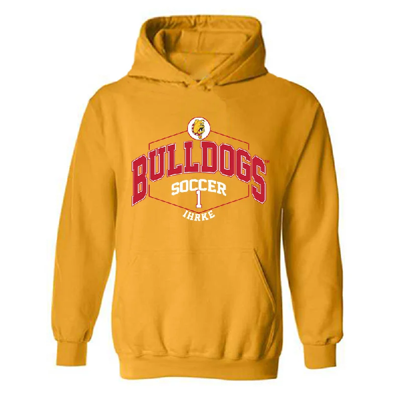 Ferris State - NCAA Women's Soccer : Korinne Ihrke - Classic Fashion Shersey Hooded Sweatshirt Hoodie with Turtle Neck Cozy Winter