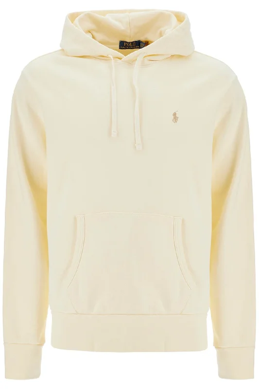 Hooded Sweatshirt With Embroidered Pony Hoodie with Hem Elastic Stretchable Comfortable