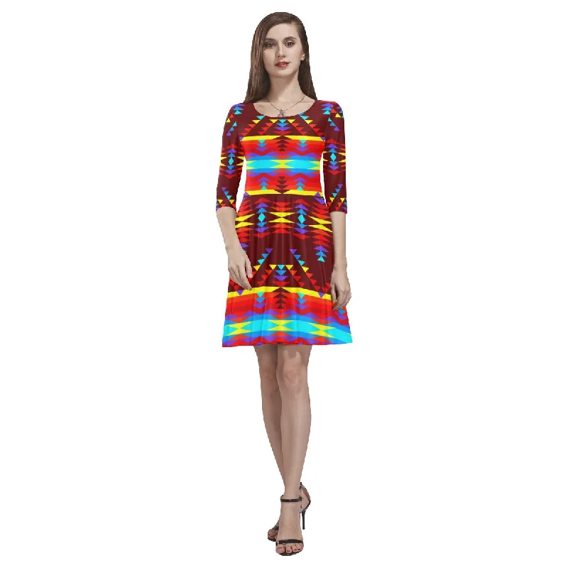 Visions of Lasting Peace Tethys Half-Sleeve Skater Dress Tunics Chic elegant