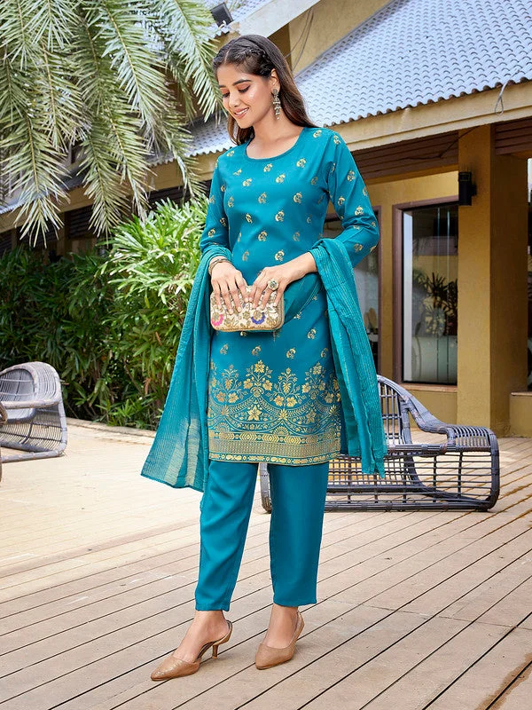 Women's Viscose Solid Flared Kurta Pant With Dupatta - Malishka Export Fashionable Button-Up Pants