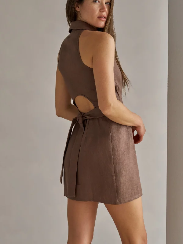 DOMINO MINI DRESS Trendy Crossover Mini Dress