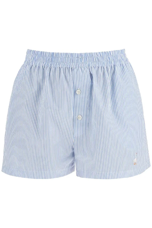 light blue striped elegant and refined women's cotton pants A0328 0532 MULTI LIGHT BLUE Modern Bootcut Pants
