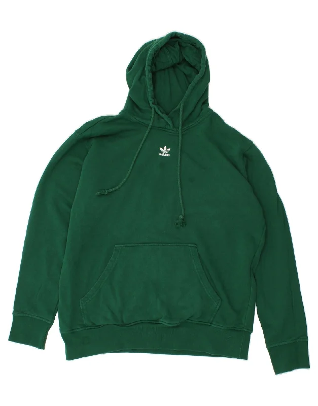 ADIDAS Womens Hoodie Jumper UK 20/22 XL Green Cotton Hoodie with Camouflage Military Edgy