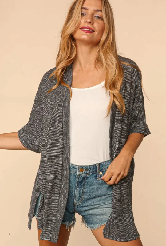 Dolman  Two Tone Cardigan Wool Fabric Cashmere Fabric Tweed Fabric