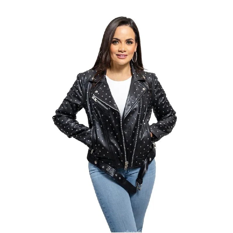 Women's asymmetrical studded jacket, Claudia Satin Jacket Silk Jacket Chiffon Jacket