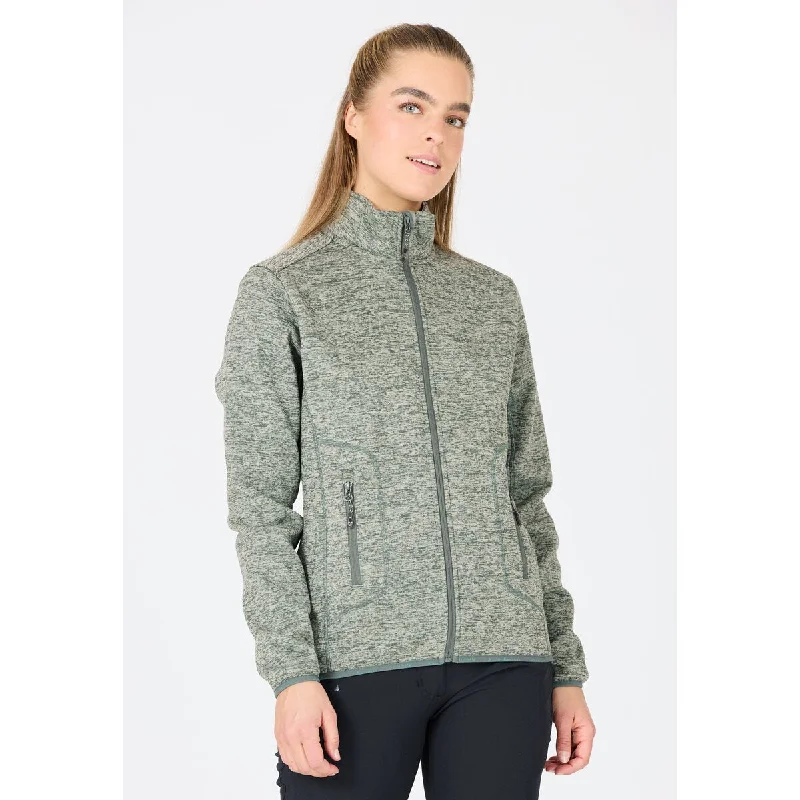 Samani W Melange Fleece Jacket - Balsam Green Plaid Jacket Tartan Jacket Houndstooth Jacket