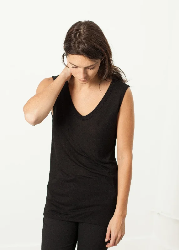 Millenium Tank in Black cotton tank top