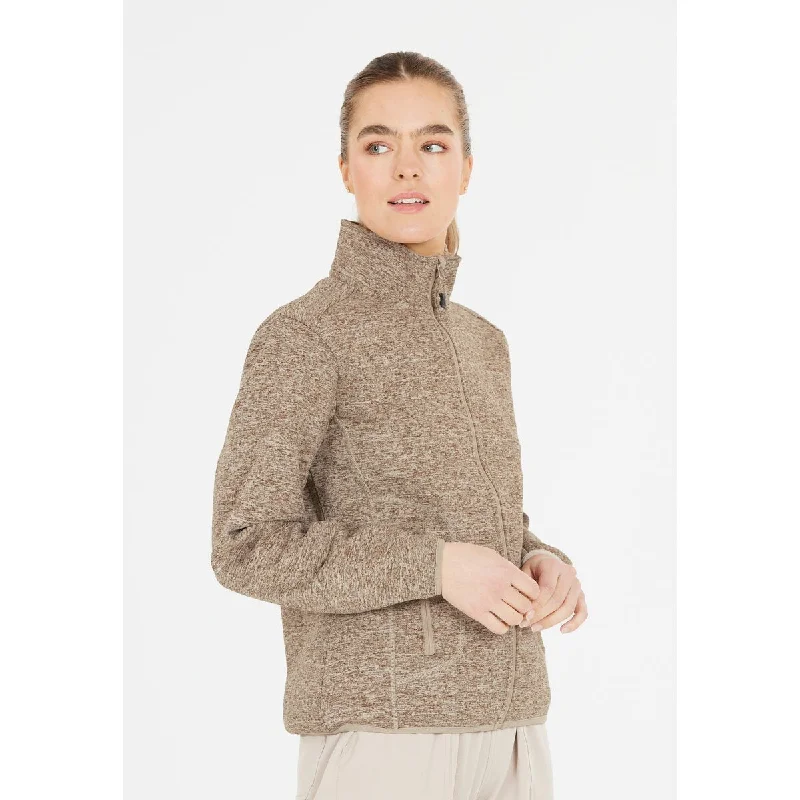 Samani W Melange Fleece Jacket - Simply Taupe Front Pockets Side Pockets Patch Pockets