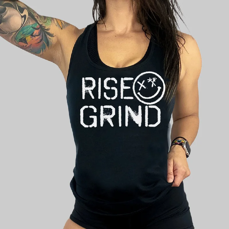 Ladies "Rise and Grind" Racerback Tank metallic tank top