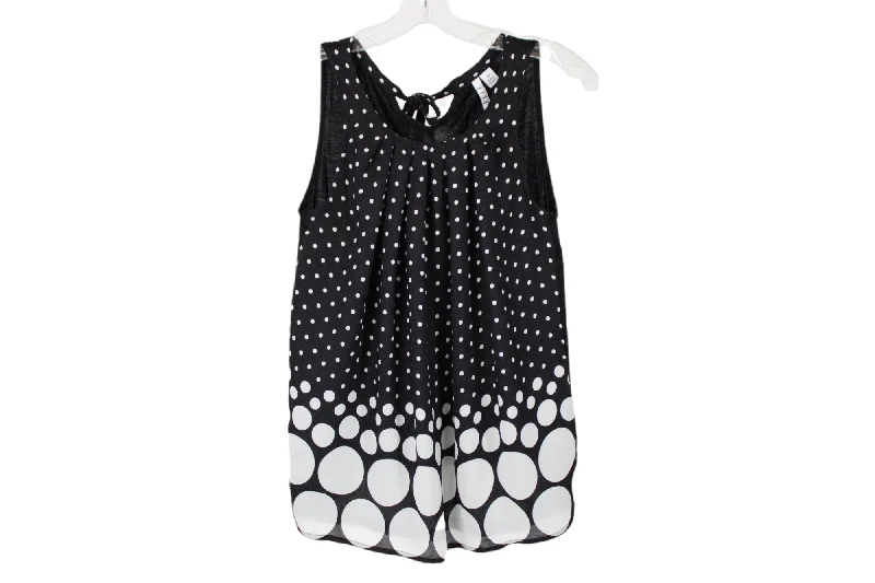 Elle Black White Polka Dot Tank | XS cotton tank top