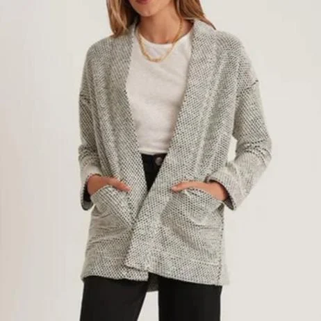 Birdseye Cardigan Fitted Slim Tailored