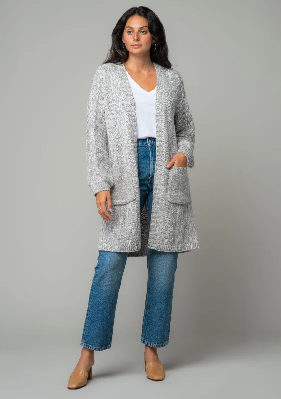 The Carolea Chunky Knit Cardigan Mesh Blend Leather Blend Suede Blend