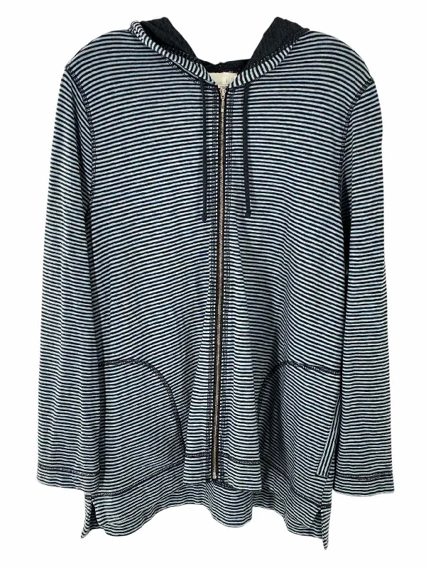 J. Jill Size XLP Blue navy Stripe Jacket Print Jacket Jacquard Jacket Embroidered Jacket