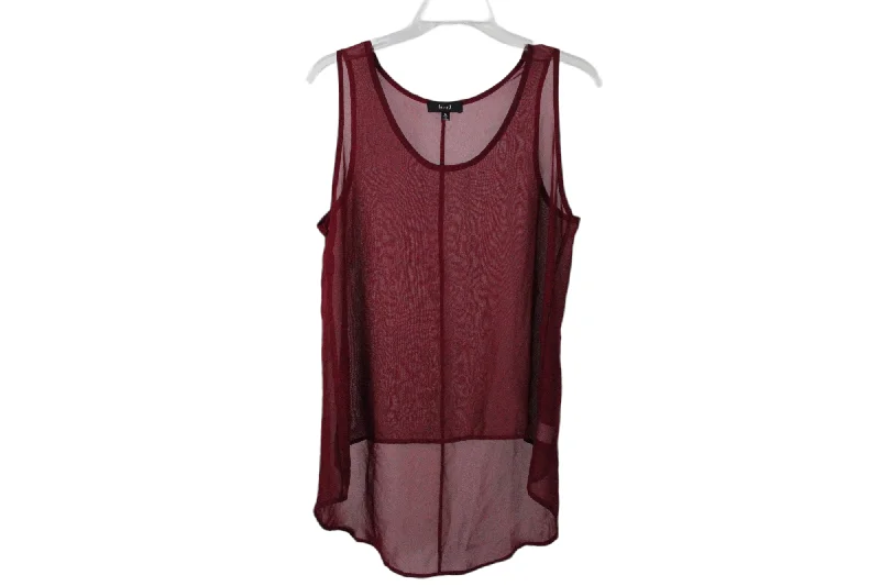 Love J Maroon Chiffon Tank | M bold tank top