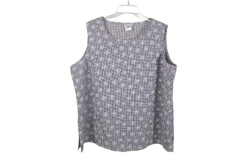 Bonworth Black White Floral Tank | XL charcoal tank top