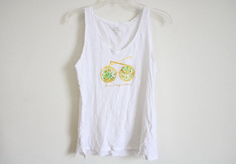 Old Navy "Pure Imagination" White Tank | S fitted tank top