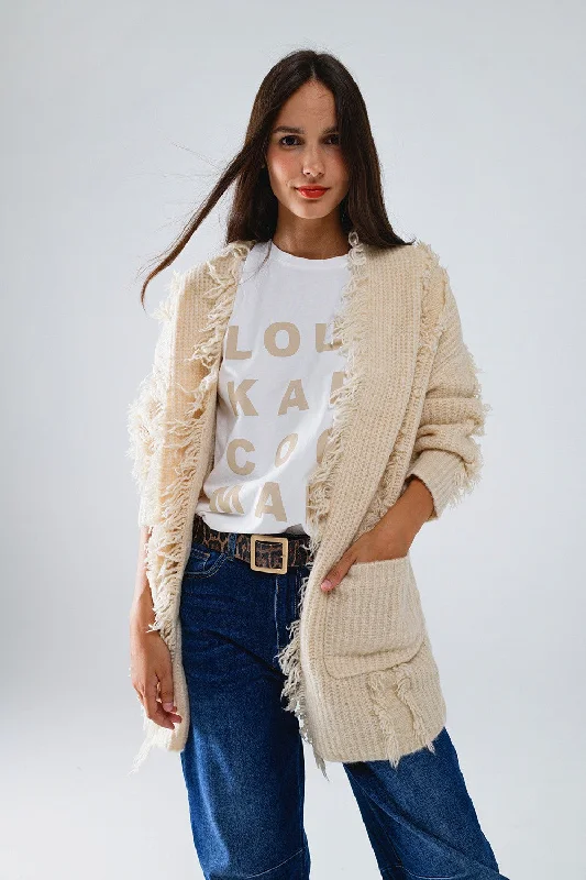 The Wrenley Distressed Cardigan Chenille Blend Fleece Blend Nylon Blend