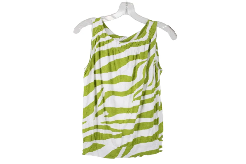 Ann Taylor LOFT Green White Tank | XS Petite layering tank top
